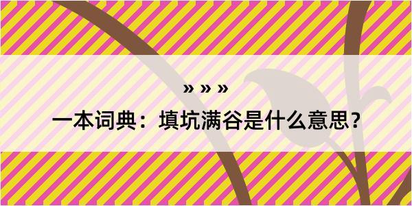 一本词典：填坑满谷是什么意思？