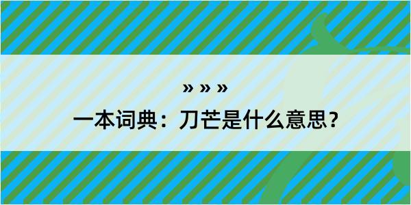 一本词典：刀芒是什么意思？