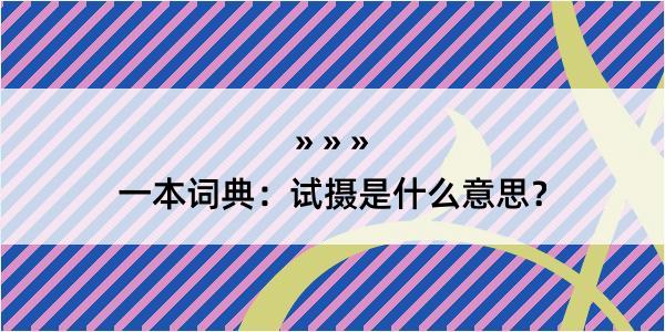 一本词典：试摄是什么意思？