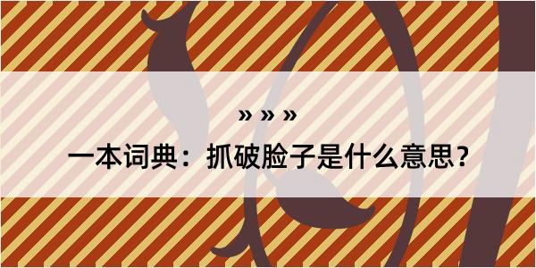 一本词典：抓破脸子是什么意思？