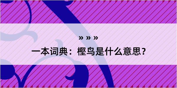 一本词典：樫鸟是什么意思？