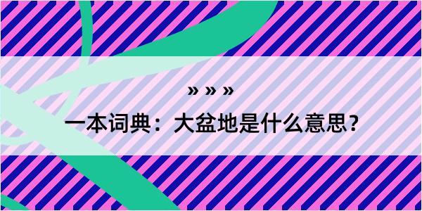 一本词典：大盆地是什么意思？