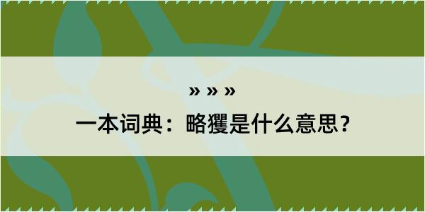 一本词典：略玃是什么意思？