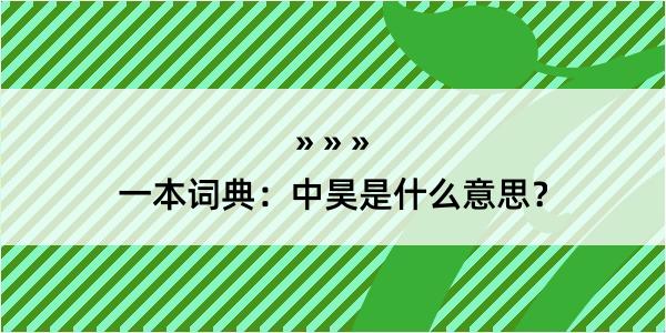 一本词典：中昊是什么意思？