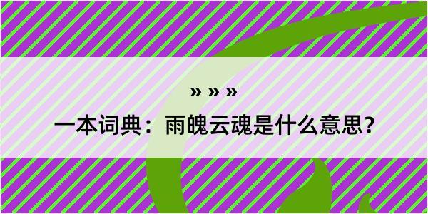 一本词典：雨魄云魂是什么意思？