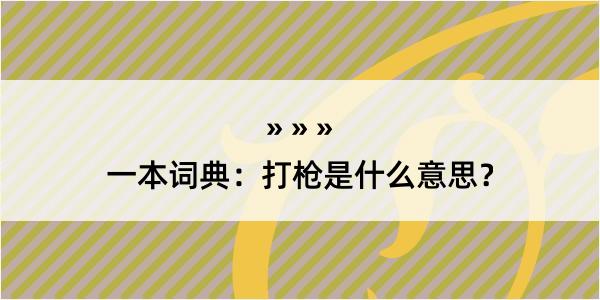 一本词典：打枪是什么意思？