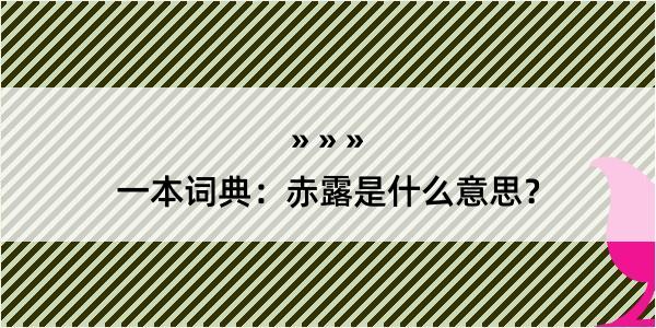 一本词典：赤露是什么意思？