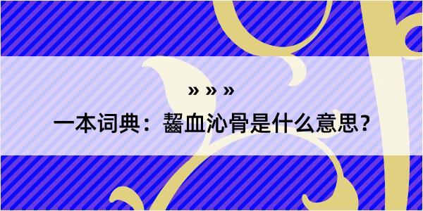 一本词典：齧血沁骨是什么意思？