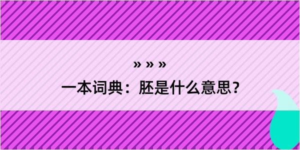 一本词典：胚是什么意思？