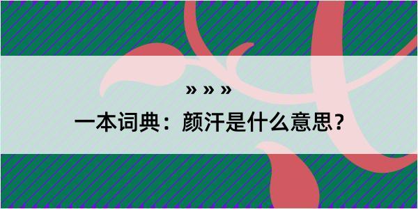 一本词典：颜汗是什么意思？