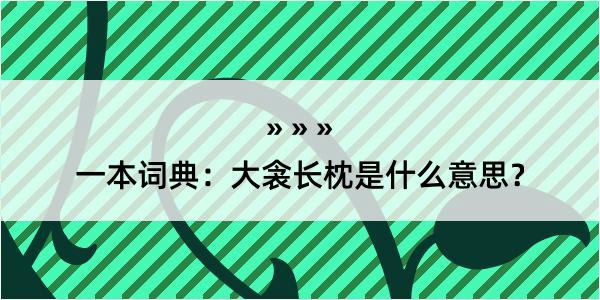 一本词典：大衾长枕是什么意思？