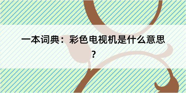 一本词典：彩色电视机是什么意思？