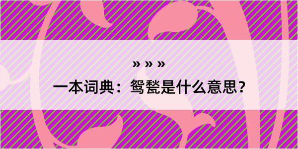 一本词典：鸳甃是什么意思？