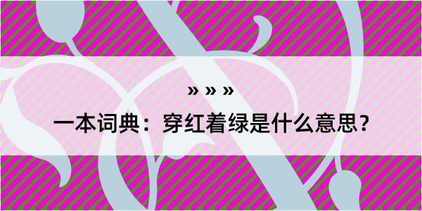 一本词典：穿红着绿是什么意思？