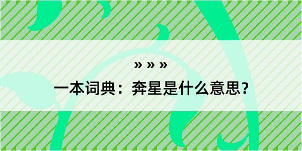 一本词典：奔星是什么意思？