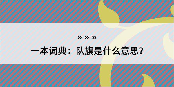 一本词典：队旗是什么意思？