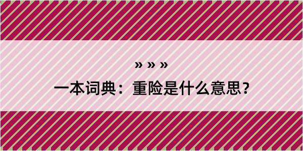 一本词典：重险是什么意思？