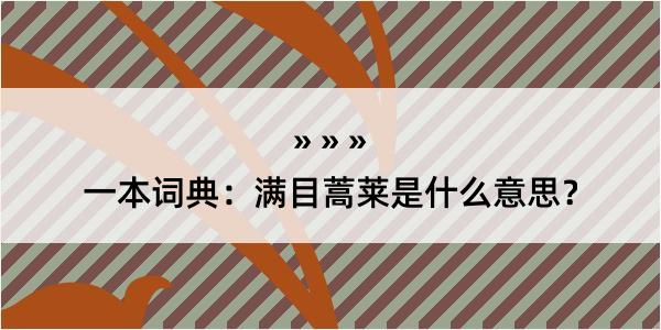 一本词典：满目蒿莱是什么意思？