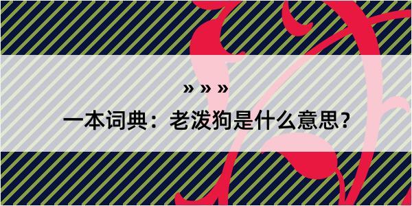 一本词典：老泼狗是什么意思？