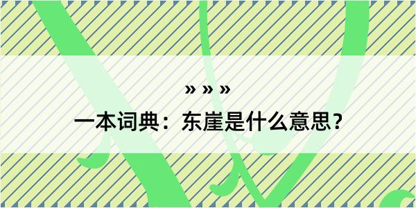 一本词典：东崖是什么意思？