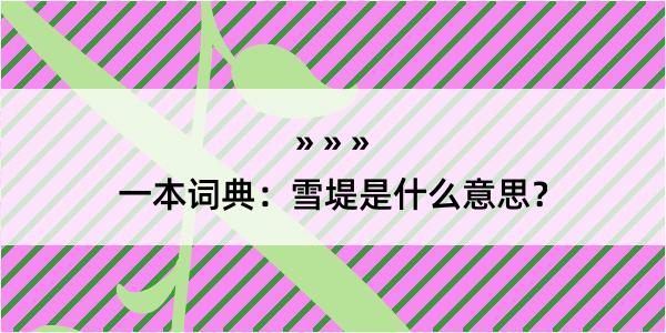 一本词典：雪堤是什么意思？