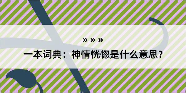 一本词典：神情恍惚是什么意思？