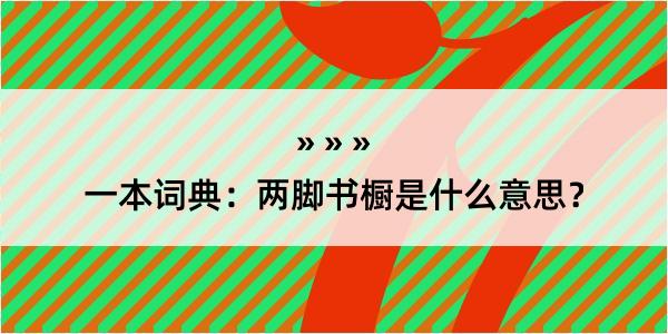 一本词典：两脚书橱是什么意思？