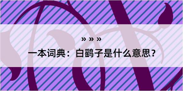 一本词典：白鹞子是什么意思？