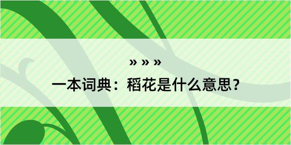 一本词典：稻花是什么意思？