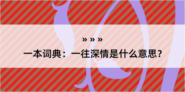 一本词典：一往深情是什么意思？