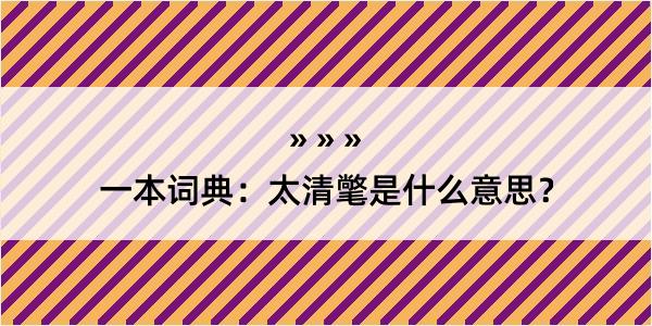 一本词典：太清氅是什么意思？