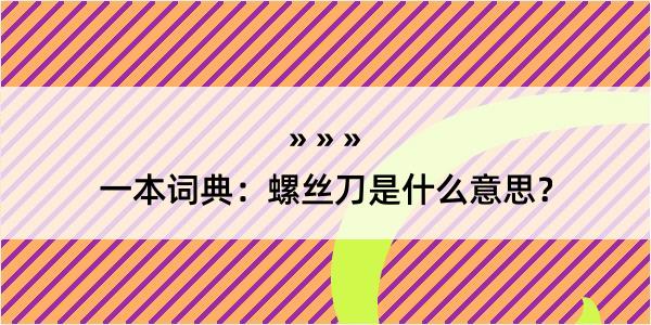 一本词典：螺丝刀是什么意思？