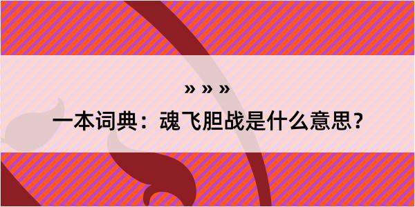 一本词典：魂飞胆战是什么意思？