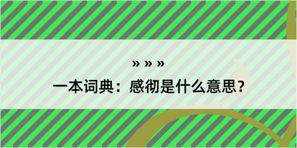 一本词典：感彻是什么意思？