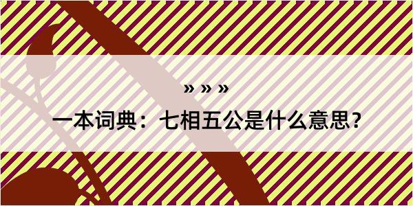 一本词典：七相五公是什么意思？