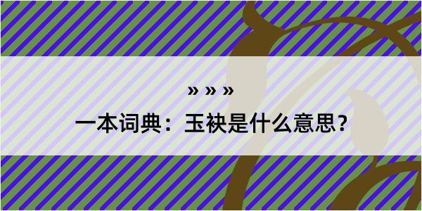 一本词典：玉袂是什么意思？