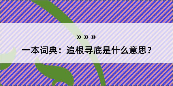 一本词典：追根寻底是什么意思？