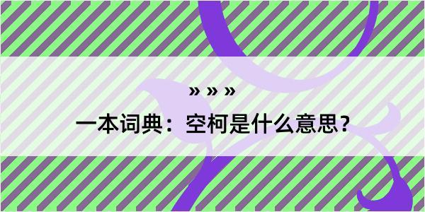 一本词典：空柯是什么意思？