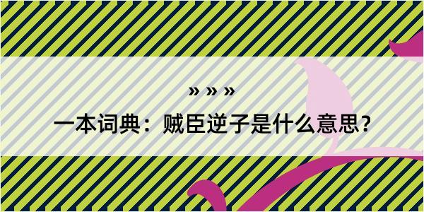 一本词典：贼臣逆子是什么意思？