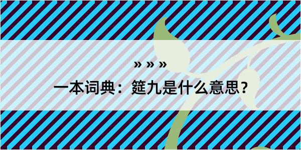 一本词典：筵九是什么意思？