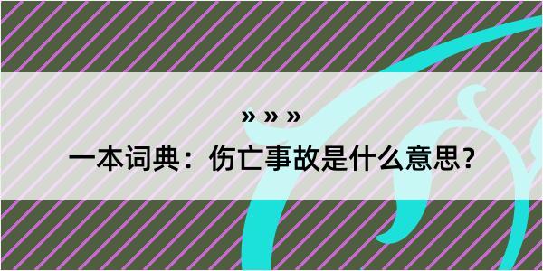 一本词典：伤亡事故是什么意思？