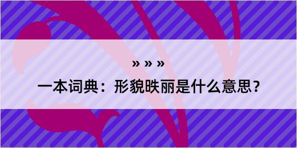 一本词典：形貌昳丽是什么意思？