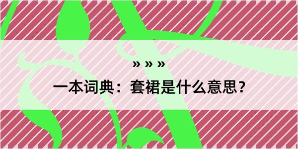 一本词典：套裙是什么意思？