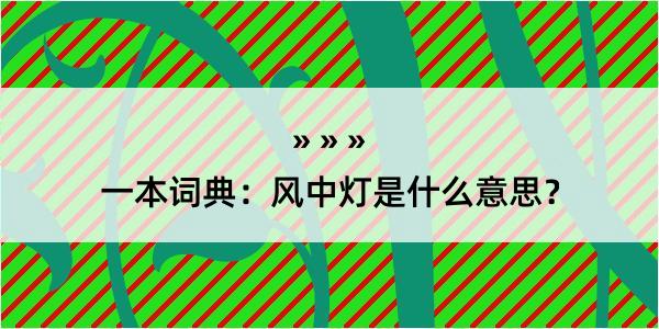 一本词典：风中灯是什么意思？