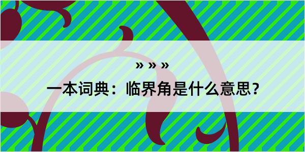 一本词典：临界角是什么意思？