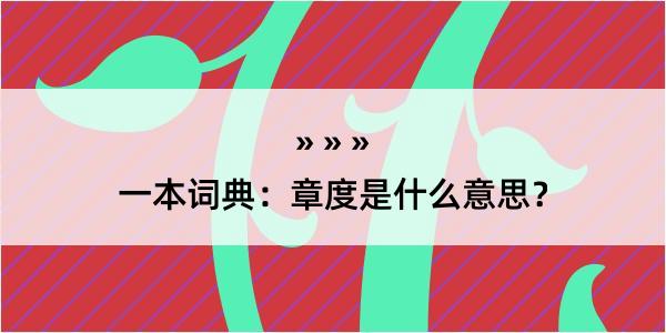 一本词典：章度是什么意思？