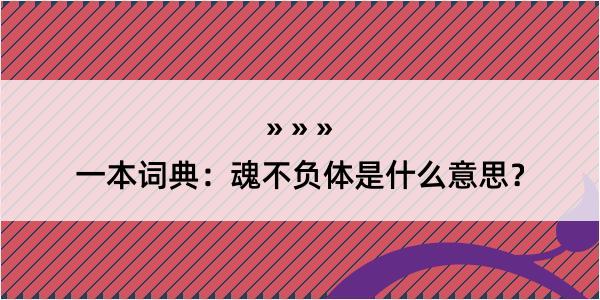 一本词典：魂不负体是什么意思？