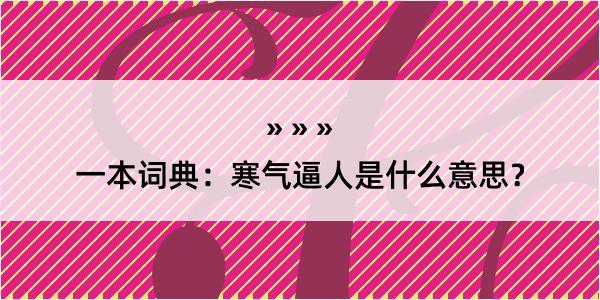 一本词典：寒气逼人是什么意思？