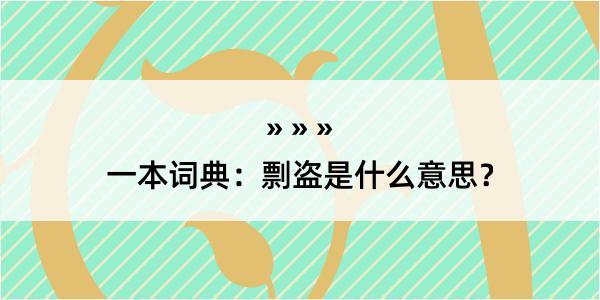 一本词典：剽盗是什么意思？