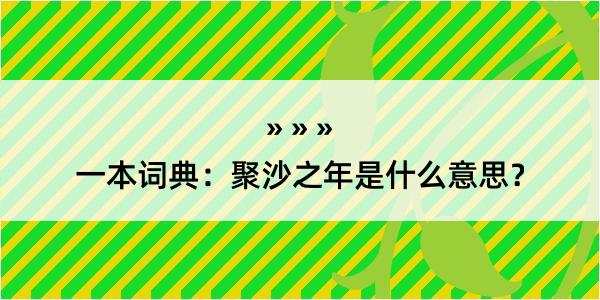 一本词典：聚沙之年是什么意思？